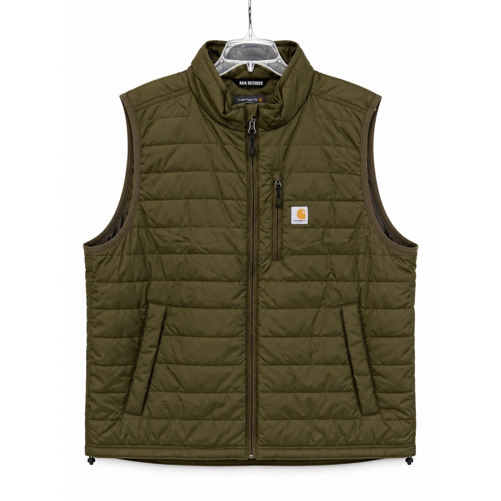 Carhartt Mens XL Moss Green Rain Defender Gilliam Quilted Insulated Vest 102286!